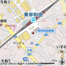 や台ずし 東岸和田駅前町周辺の地図
