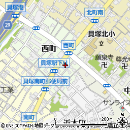 セブンイレブン貝塚西町店周辺の地図