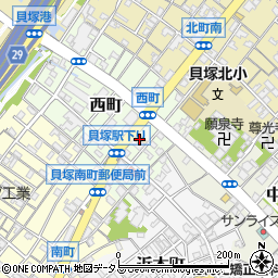 セブンイレブン貝塚西町店周辺の地図