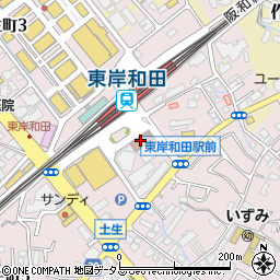 岸和田土生郵便局周辺の地図