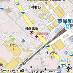 株式会社住通サービス　東岸和田店周辺の地図