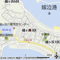 山口県萩市椿東越ヶ浜３区周辺の地図