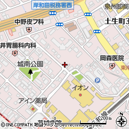 オオモリ薬品岸和田営業所周辺の地図
