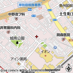 Ａ岸和田市　金庫のトラブル対応２４Ｘ３６５安心受付センター周辺の地図