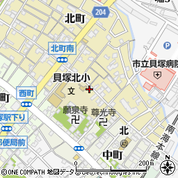 大阪府貝塚市北町9-1周辺の地図