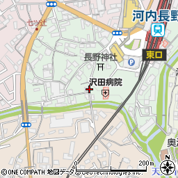 大阪府河内長野市長野町周辺の地図