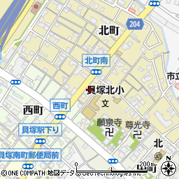 大阪府貝塚市北町20周辺の地図