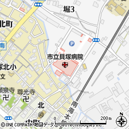 貝塚市職員労働組合病院支部周辺の地図