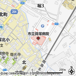 池田泉州銀行市立貝塚病院 ＡＴＭ周辺の地図