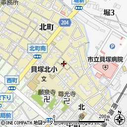 大阪府貝塚市北町12周辺の地図