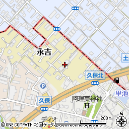 大阪府貝塚市永吉周辺の地図