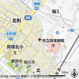 大阪府貝塚市北町15周辺の地図