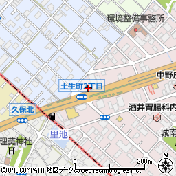 松屋岸和田店周辺の地図