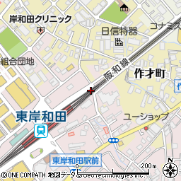 岸和田市市営　東岸和田駅自転車等駐車場周辺の地図