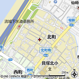 大阪府貝塚市北町28-10周辺の地図