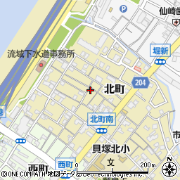 大阪府貝塚市北町28-12周辺の地図