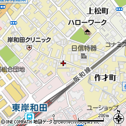 大阪府岸和田市作才町周辺の地図