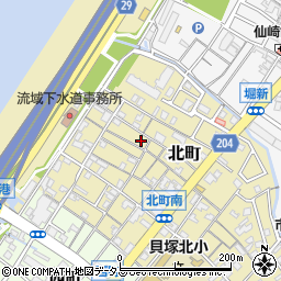 大阪府貝塚市北町32-18周辺の地図
