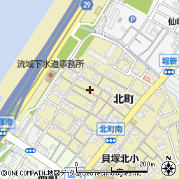 大阪府貝塚市北町32-4周辺の地図