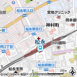 リパーク松永駅前駐車場周辺の地図