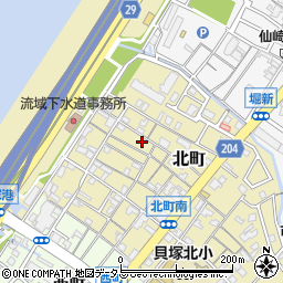 大阪府貝塚市北町32-17周辺の地図