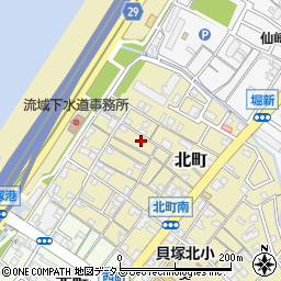大阪府貝塚市北町32-16周辺の地図