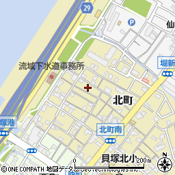 大阪府貝塚市北町32周辺の地図
