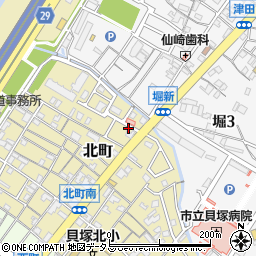 大阪府貝塚市北町38周辺の地図