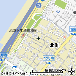 大阪府貝塚市北町32-14周辺の地図