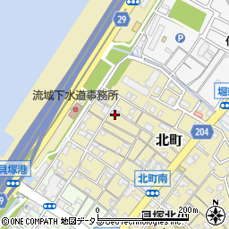 大阪府貝塚市北町32-12周辺の地図