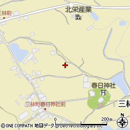 大阪府和泉市三林町1383-9周辺の地図