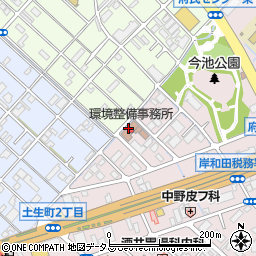 岸和田市役所　環境課周辺の地図