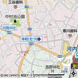 タイムズ河内長野駅前駐車場周辺の地図