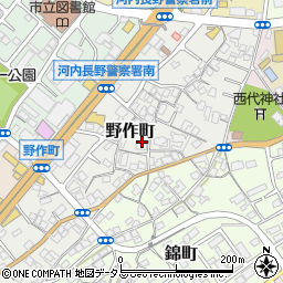 大阪府河内長野市野作町周辺の地図