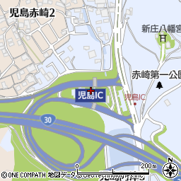 瀬戸中央自動車道児島料金所周辺の地図