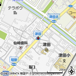 津田周辺の地図