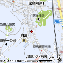 岡山県倉敷市児島阿津周辺の地図