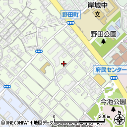 大阪府岸和田市上町34-15周辺の地図