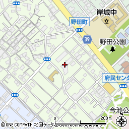 大阪府岸和田市上町34周辺の地図