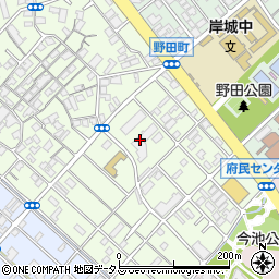 大阪府岸和田市上町34周辺の地図