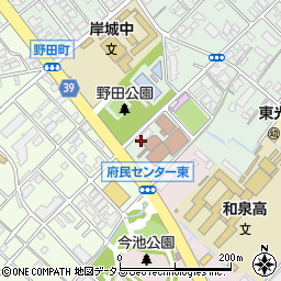 大阪府　泉南府民センタービル周辺の地図