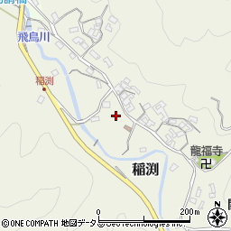 奈良県高市郡明日香村稲渕周辺の地図