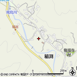 奈良県明日香村（高市郡）稲渕周辺の地図