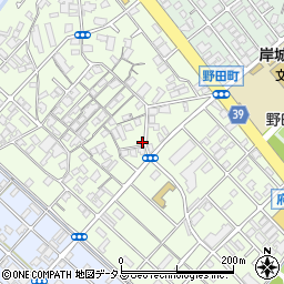 大阪府岸和田市上町周辺の地図