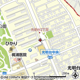 阪高ファインパーク光明台団地駐車場周辺の地図