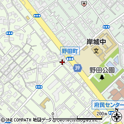 大阪府岸和田市上町24-14周辺の地図