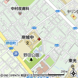岸和田市立岸城中学校周辺の地図