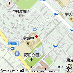 岸和田市立　岸城中学校夜間中学周辺の地図