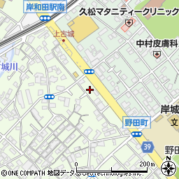 大阪府岸和田市上町10-21周辺の地図