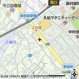 大阪府岸和田市上町9周辺の地図